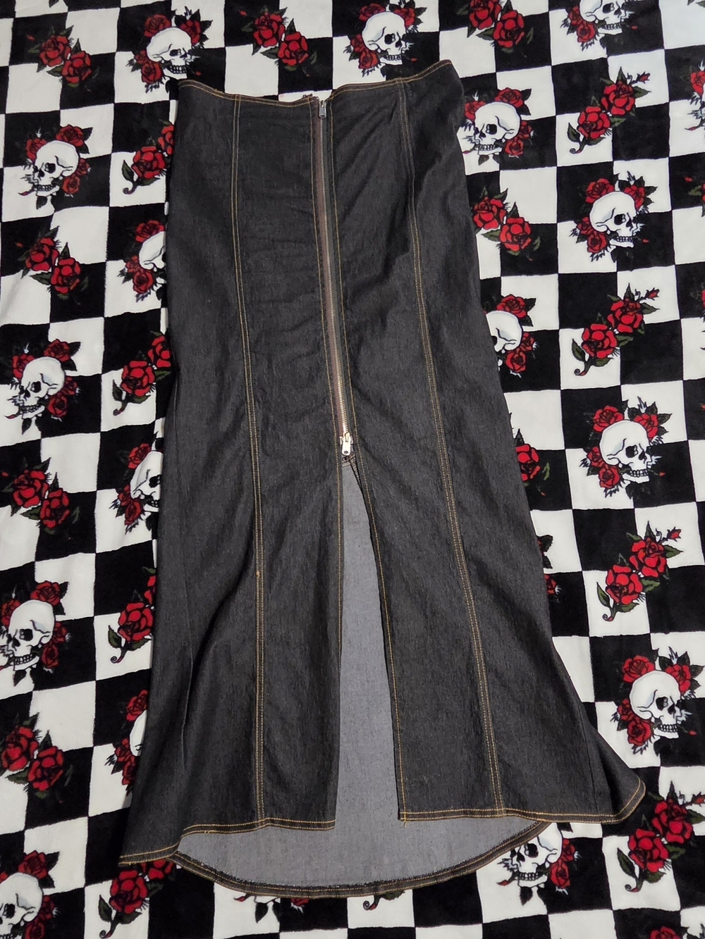 Bisou Bisou Dark Wash Denim Mermaid Maxi Skirt